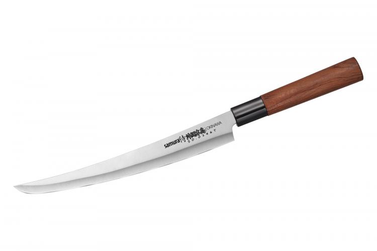 SO-0146T/Y Нож кухонный "Samura OKINAWA" для нарезки, слайсер Tanto 230 мм, AUS-8, палисандр