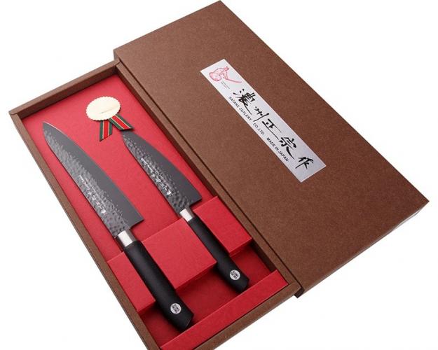 Подарочный набор   Hammer Titanium из 2 ножей (Универсал 135мм+Шеф 180мм) в подарочной коробке Satake, HG8611