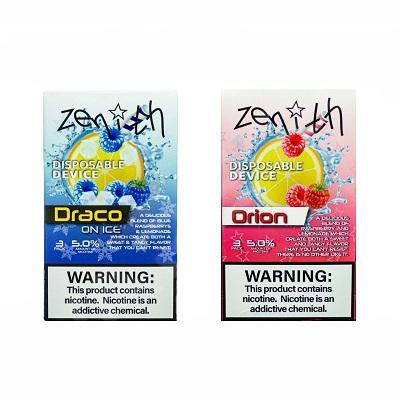 Одноразовая эл. сигарета (уп. 3 шт) Zenith Disposable - Orion 50 мг 400 затяжек (Малиновый лимонад)