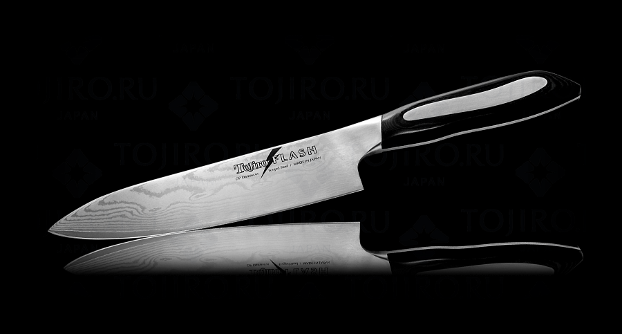 FF-CH180, Нож Шеф Tojiro Flash, 180 мм, сталь VG10, 63 слоя, рукоять микарта