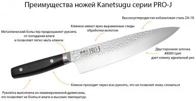 6005, Нож Шеф Kanetsugu Pro-J, 200 мм, сталь ZA-18/AUS-2, 3 слоя, рукоять Eco-wood (10225030/220413/0002953)