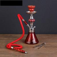 Кальян "Шахматы", 33 см, 1 трубка, колба-конус коричневая, шахта под серебро