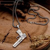 Кулон унисекс "Пистолет", цвет чернёное серебро, 60 см