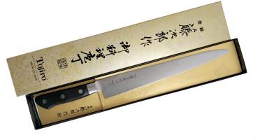 Кухонный Нож для тонкой нарезки TOJIRO WESTERN (F-806), длина лезвия 270 мм, сталь VG-10, 3 слоя, рукоять стабилизирован