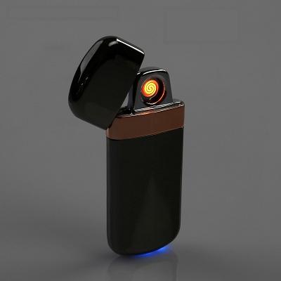 Зажигалка электронная в подарочной коробке, USB, спираль, черный металлик, 3х6.5 см 3018062