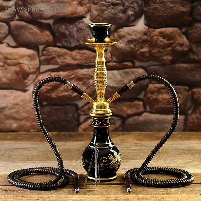 Кальян "Амоль",  42 см, 2 трубки, черный 3604746
