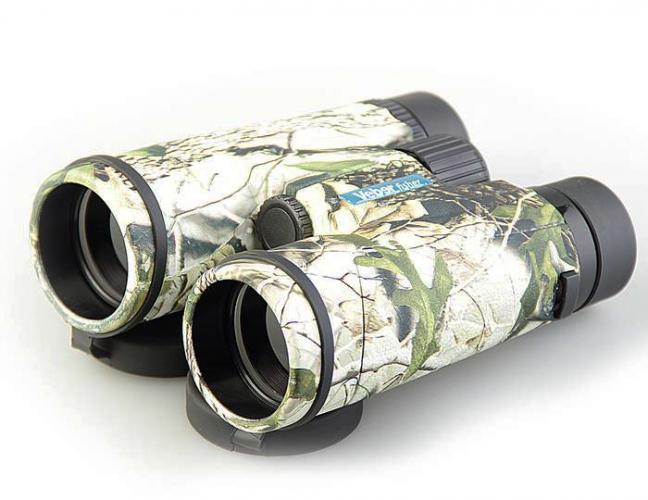 Бинокль Veber Fisher 8x42 с заплечным ремнем (камуфляж, черный)