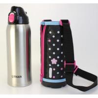 Термос спортивный Tiger MBO-E100 Blue Flower, 1,0 л (нержавеющая сталь, ширина горловины 4,1см, крышка-кружка, 2 пробки