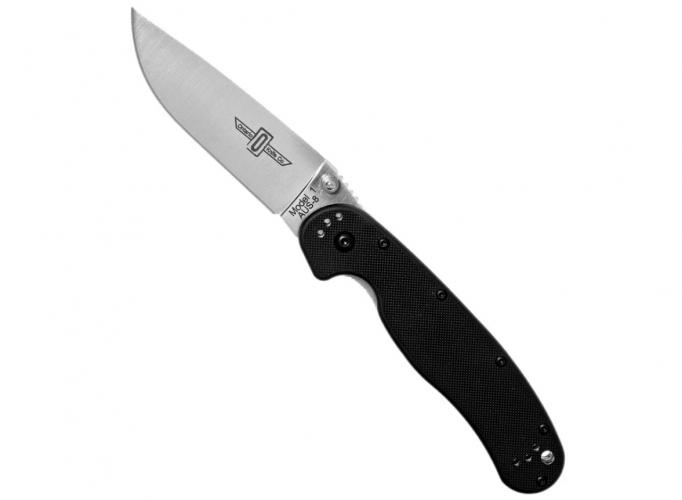 ON_8848 RAT 1 - нож складн.,чёрная нейлоновая рукоять, клинок AUS8