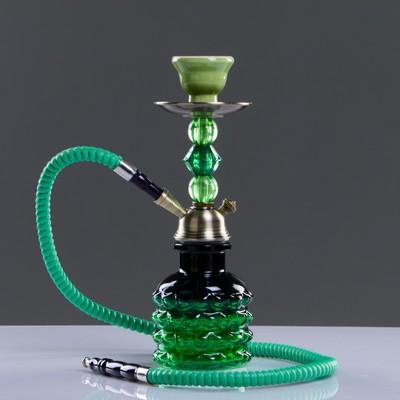 Кальян "Абадан", 30 см, 1 трубка, колба зеленая, шахта-микс   4475119