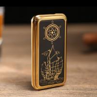 Зажигалка электронная "Корабль", USB, спираль, слайдер, чёрная, 7.5х12 см 3283688