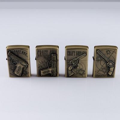 Зажигалка "Пистолеты", 1 шт, бензиновые, 2х9.5 см 490371