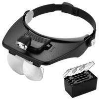 Лупа Kromatech налобная 1,2/1,8/2,5/3,5x, с подсветкой (2 LED) MG81001-A 67339