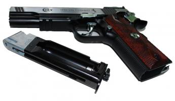 Пневматический пистолет Umarex Colt Special Combat никель с пласт. накладками под дерево 4.5мм 5.8096