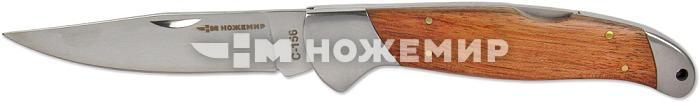 Нож складной дерево, зеркальная полировка, back lock