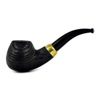 Трубка WoodPipe - Груша 005 - SandBlast BLACK (фильтр 9 мм)