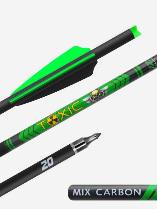 Стрела арбалетная микс карбон Centershot Toxic 20" Half Moon Nock