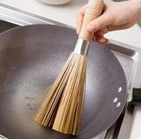 Щетка для очистки сковороды вок, казана из бамбука