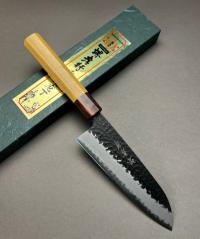 01198 SAKAI TAKAYUKI Нож кухонный универсальн. 150 мм, ст.Aogami Super Kurouchi (Black), рук.Zelkova