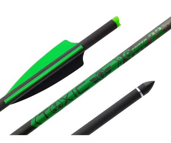 Стрела арбалетная карбоновая Centershot Toxic Carbon 22" Half Moon Nock