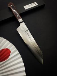 07400 SAKAI TAKAYUKI Нож кухонный Bunka 190 мм, сталь Damascus VG-10, 33 сл., рукоять махагон