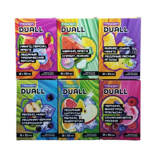 Жидкость DUALL TANDEM hard - Эвкалипт грейпфрут. Черника кумкват лайм.  2 по 10 мл 20 мг