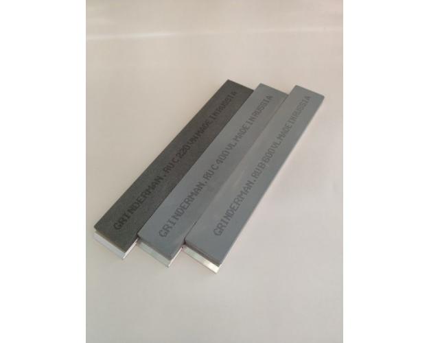 Набор 3 (три) камня GRINDERMAN 25х6х152мм из карбида кремния (F220, F400, F600) на бланках