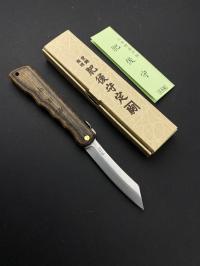30-BR Нож складной  Хигоноками 75-110, VG-10 Sanmai, рук. ламинир.армирован. орех