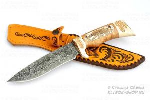 Нож Близнец.,дам.ст.,бер.,упор,кость Нож Близнец.,дам.ст.,бер.,упор,кость