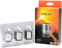 Сменный испаритель SMOK TFV8 V8-T6 (6 спирал) (50-240W/ Best 110-150W) 0.2 Ом 1шт. Сменный испаритель SMOK TFV8 V8-T6 (6 спирал) (50-240W/ Best 110-150W) 0.2 Ом 1шт.