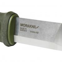Нож Morakniv Kansbol, нержавеющая сталь, прорезиненная ручка, цвет зеленый, ножны c креплением