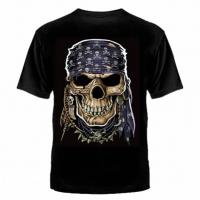 Футболка череп пирата в бандане Футболка череп пирата в бандане