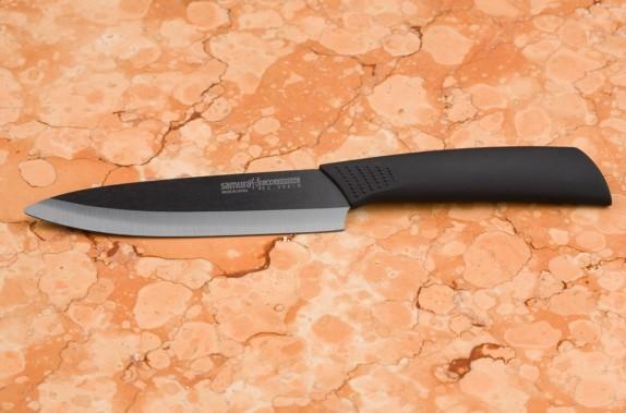 Нож кухонный Шеф 175 мм, чёрная циркониевая керамика Samura Eco-Ceramic