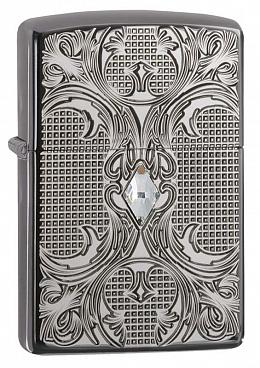 Зажигалка ZIPPO 24095 Crystal Lattice, латунь/сталь с покрытием High Polish Black Ice, 36x12x56 мм
