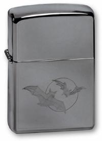 Зажигалка ZIPPO Bats, с покрытием High Polish Chrome, латунь/сталь, серебристая, глянцевая, 36х12х56 мм